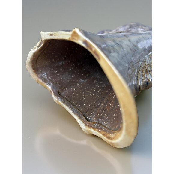 MCM Cornucopia Vase Pinecones Vintage Pottery 8 inches - Picture 6 of 10